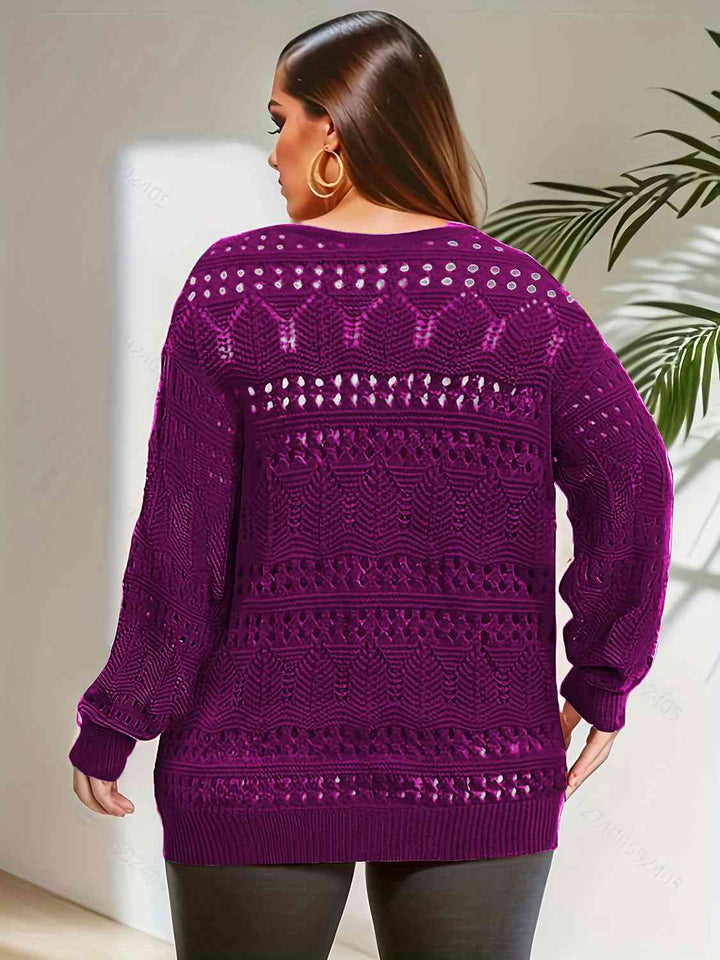 Stilla | Størrelse Åbenarbejdet Udsnit Langærmet Sweater