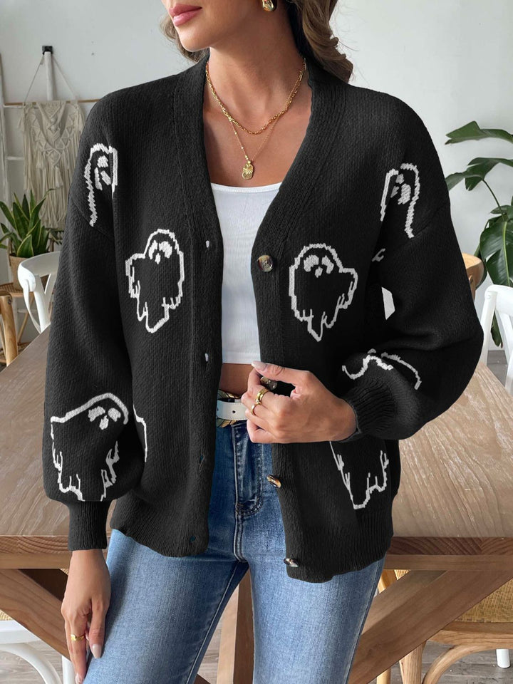 Stilla | V Hals Faldet Skulder Cardigan