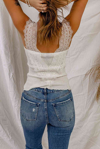 Stilla | Stropp Smocked V-hals Knap Tank Top