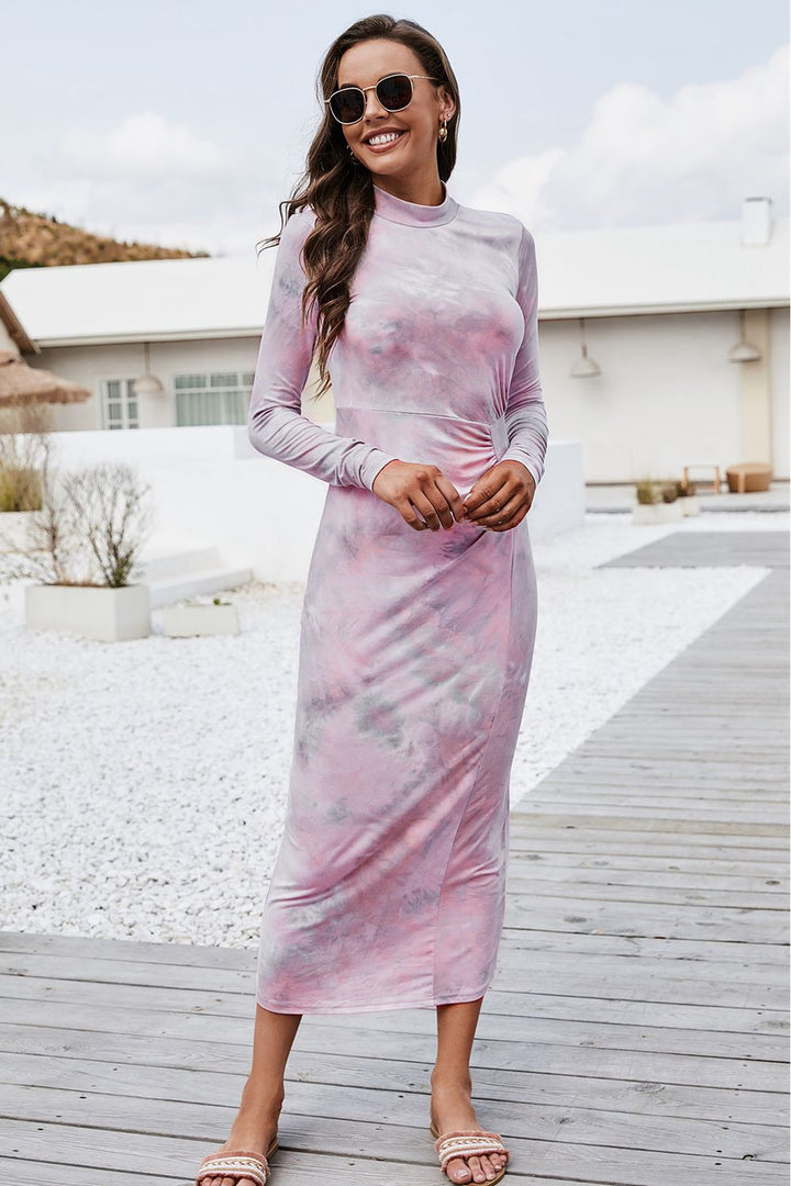 Stilla | Dye Mock Neck Langærmet Kjole