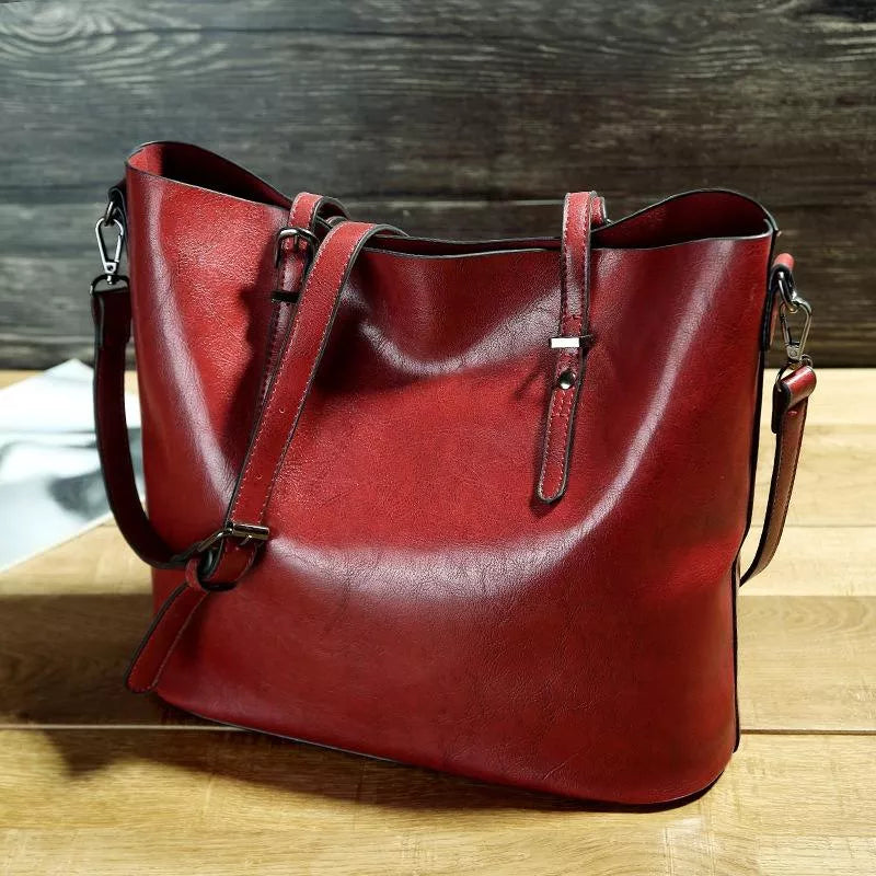 Stilla | Vintageskuldertaske i læder