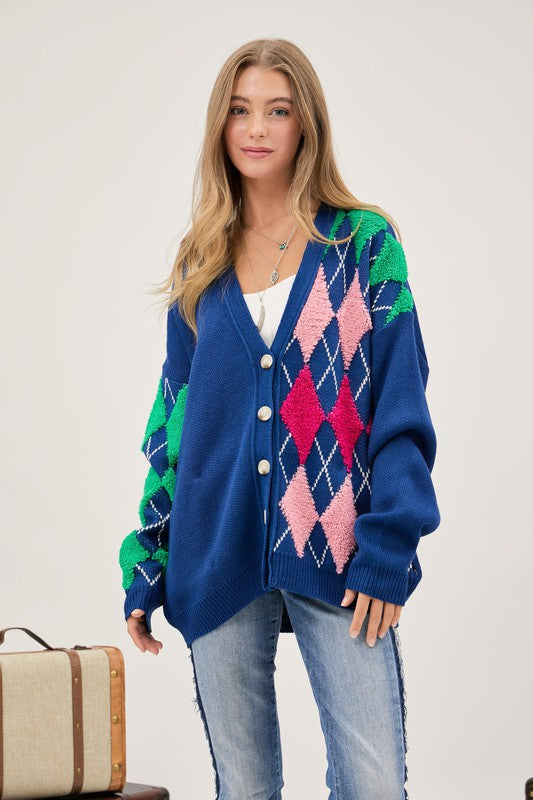 Stilla | V Hals Knap Front Cardigan