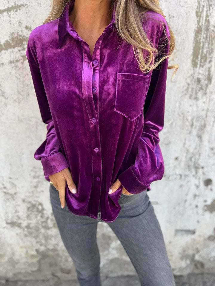 Stilla | Trendy fløjl bluse efterår