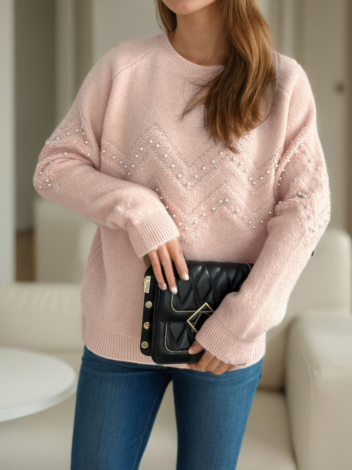Stilla | Pullover Varm Med Perlepynt