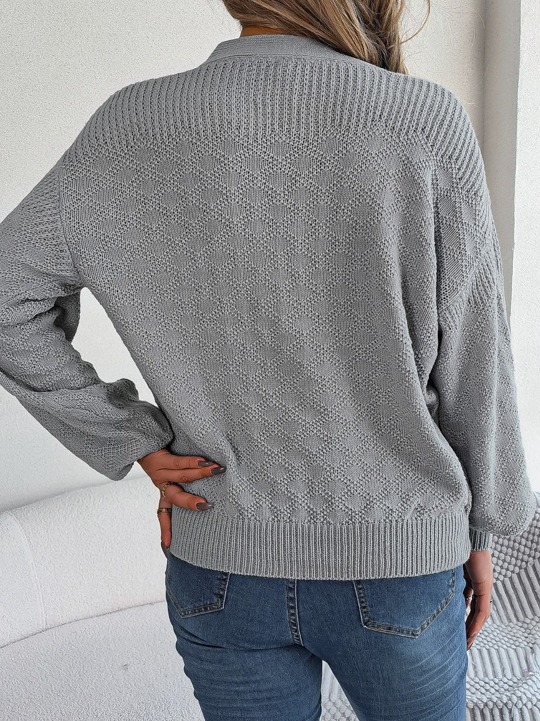 Stilla | Knap V-hals Langærmet Sweater