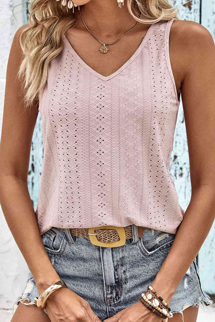Stilla | Twist Back V-hals Eyelet Tank