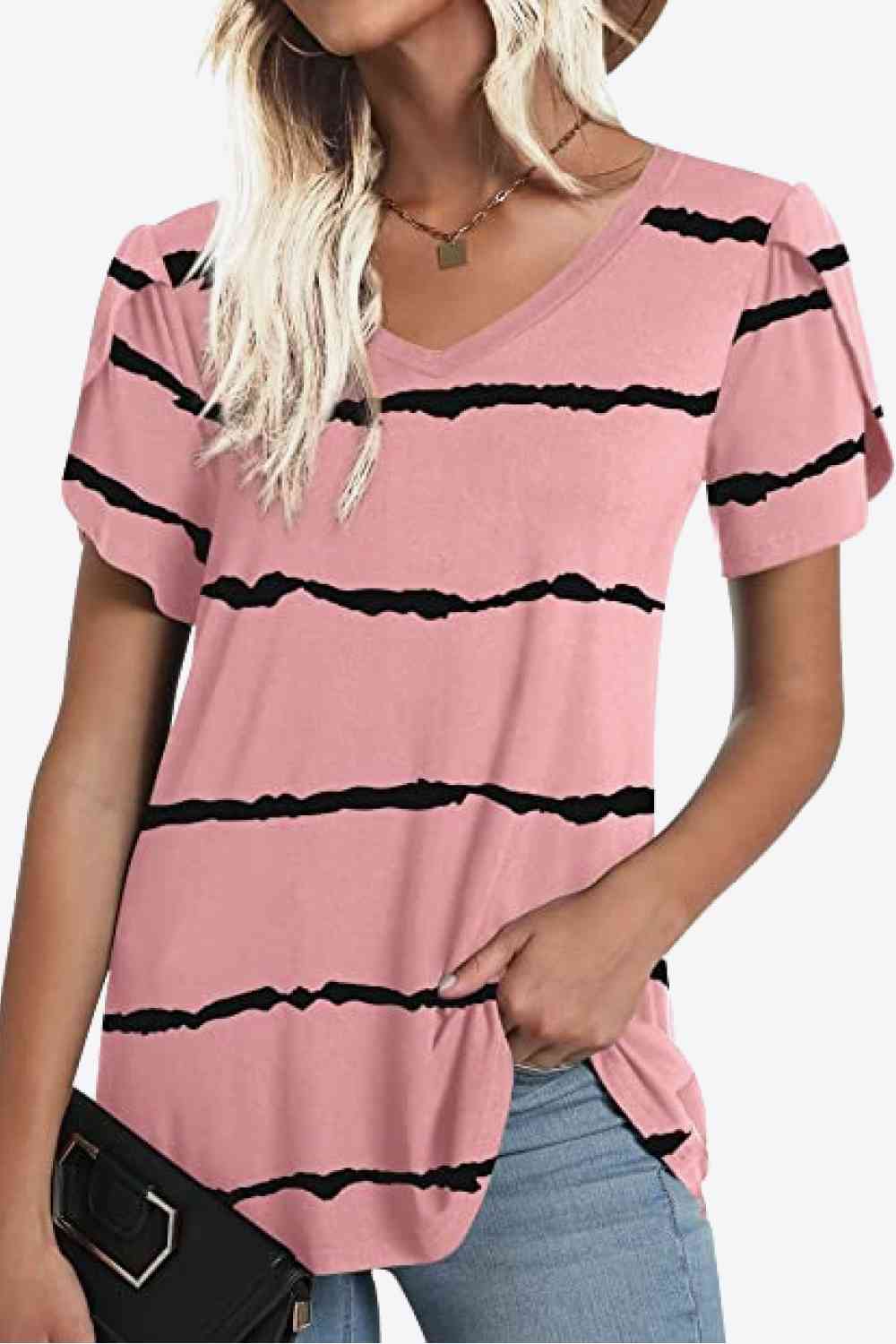 Stilla | Petal Sleeve V-hals Bluse