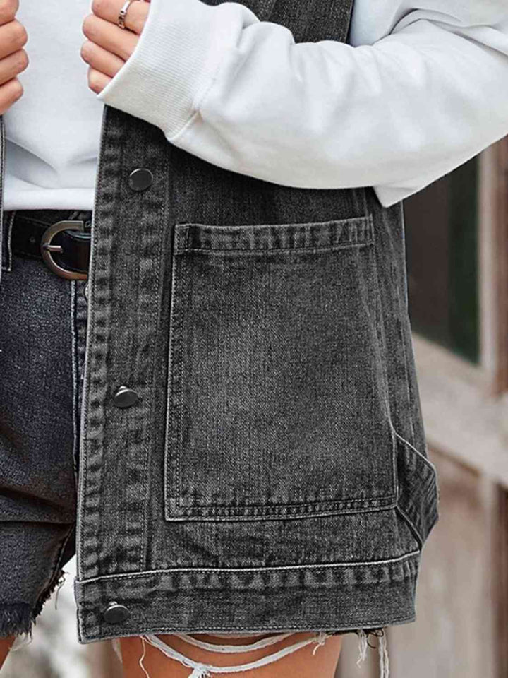 Stilla | up Ærmeløs Denim Jakke Med Lommer
