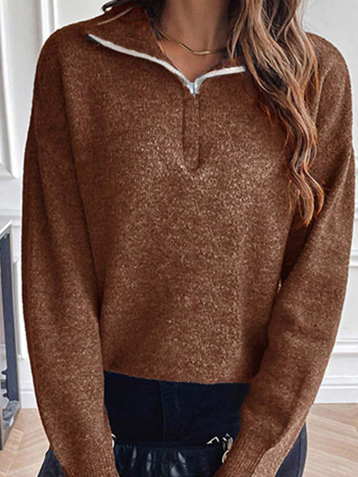 Stilla | Zip Dropped Shoulder Sweatshirt