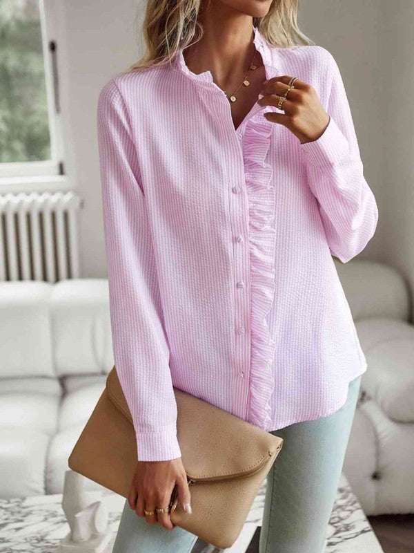 Stilla | Ruffle Trim Skjorte