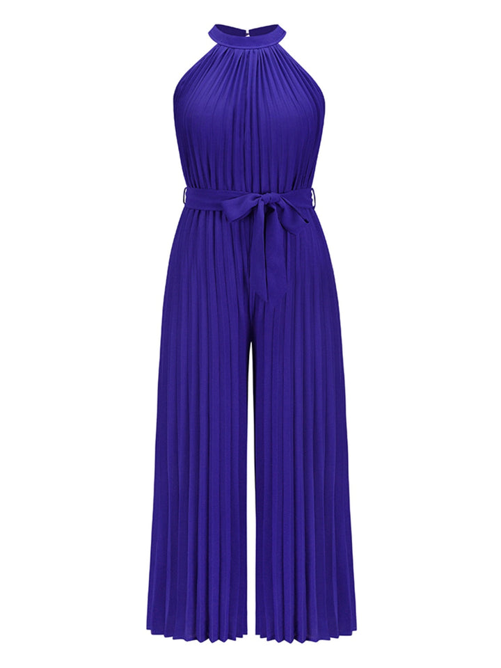 Stilla | Bundet Plisseret Ærmeløs Jumpsuit