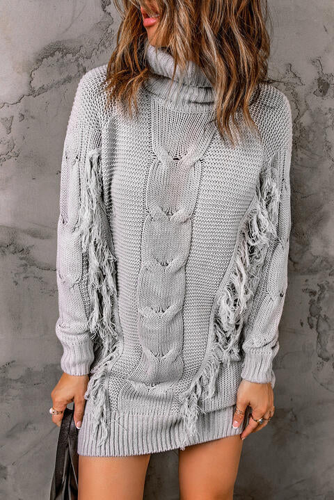 Stilla | Frynse Detalje Sweater Kjole
