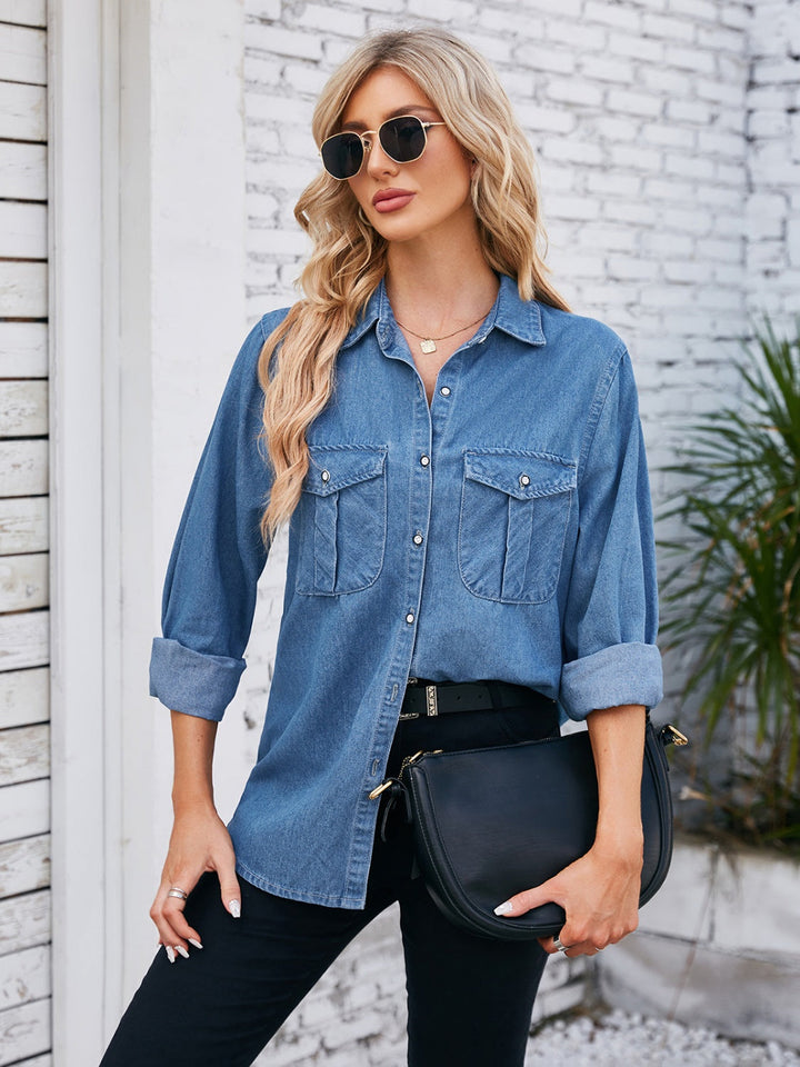 Stilla | Up Collared Neck Denim Jacket