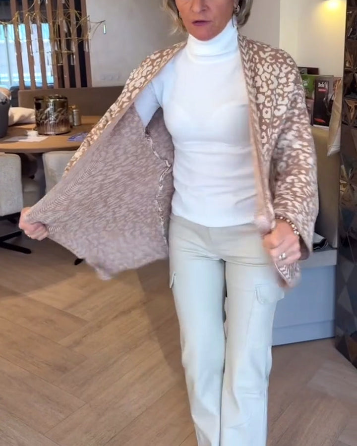 Stilla | Knapløs Schnürmitte leopardjacquard