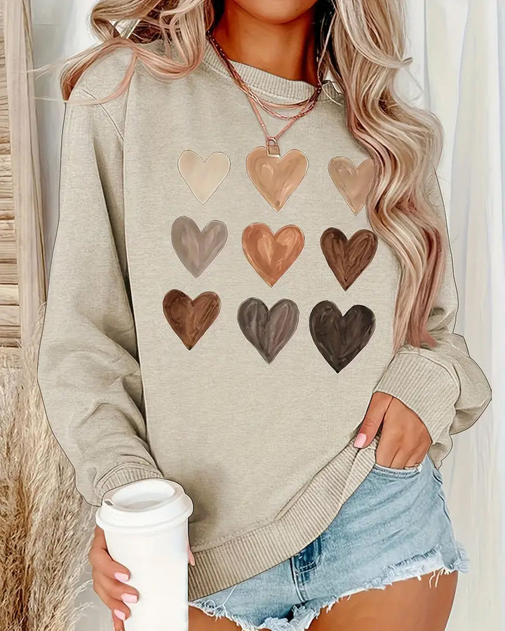 Stilla | Farverig Hjerteformet Sweater