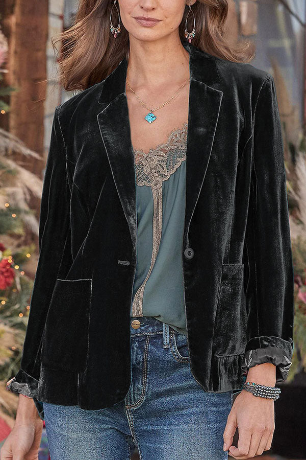 Stilla | Samt Cropped Top lille Blazer