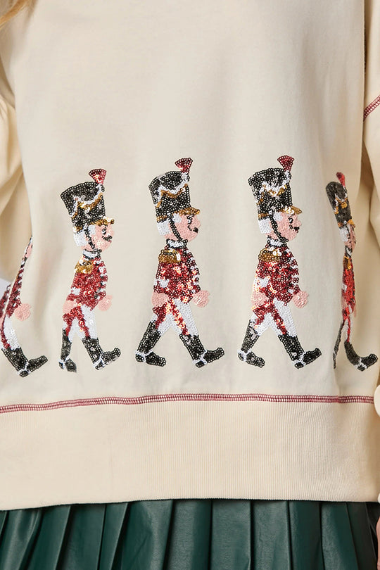 Stilla | Jule Soldat Pailletter Langærmet Fritids Sweatshirt