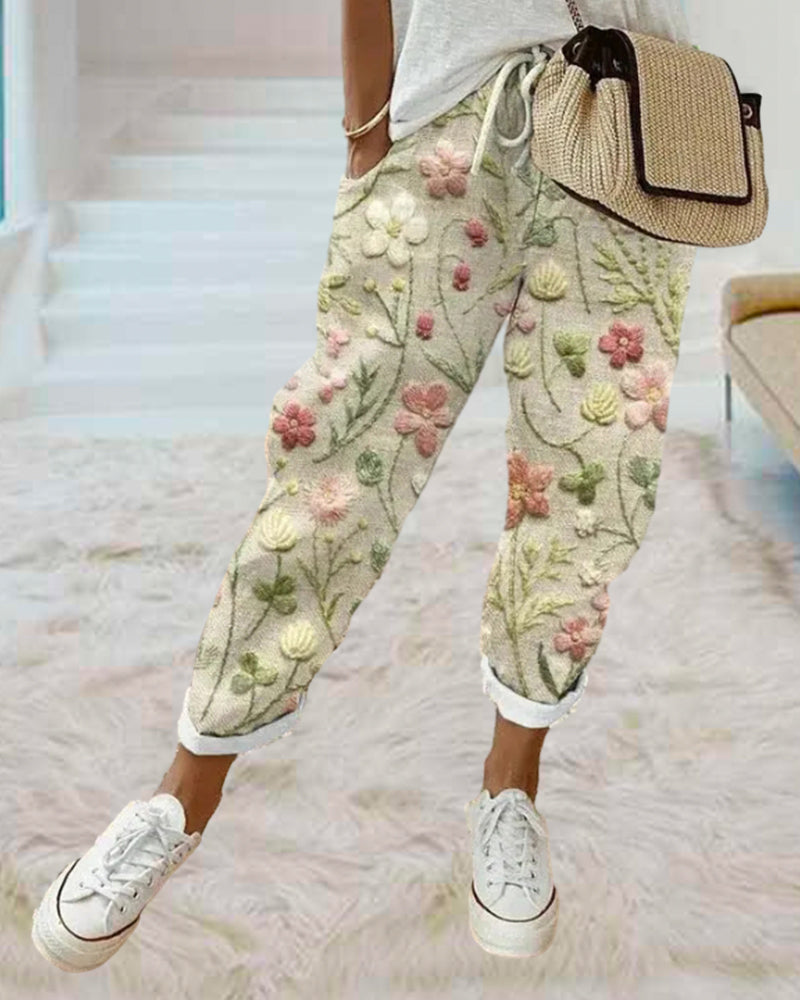 Stilla | Bukser med Blomsterprint