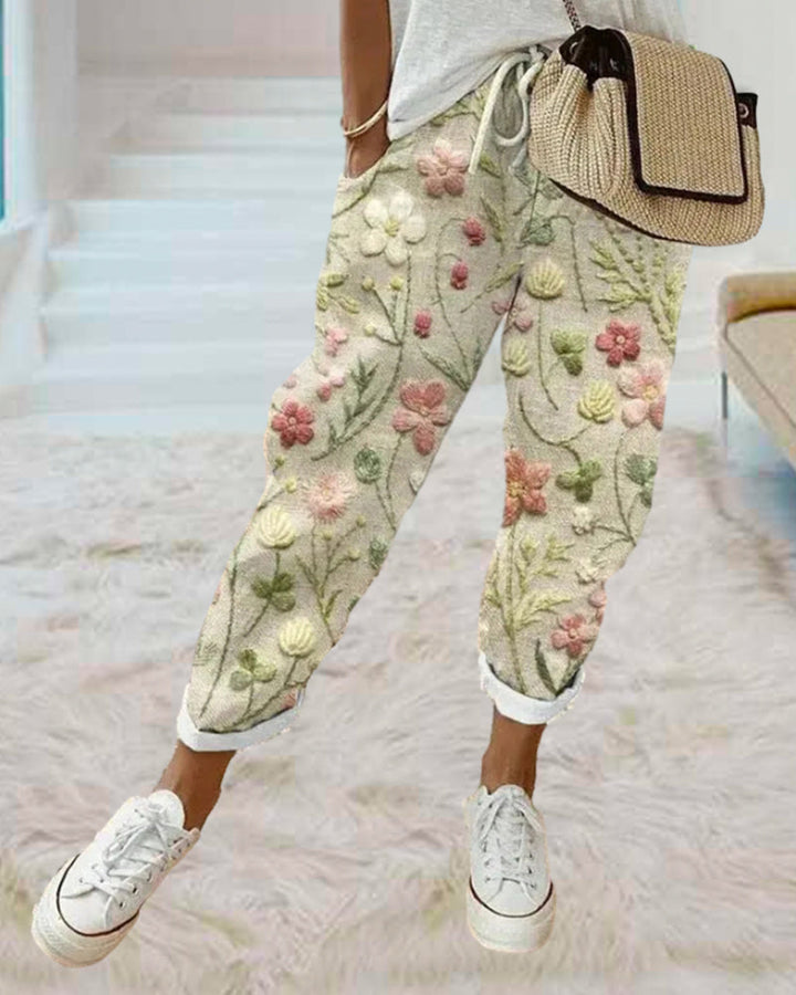 Stilla | Bukser med Blomsterprint