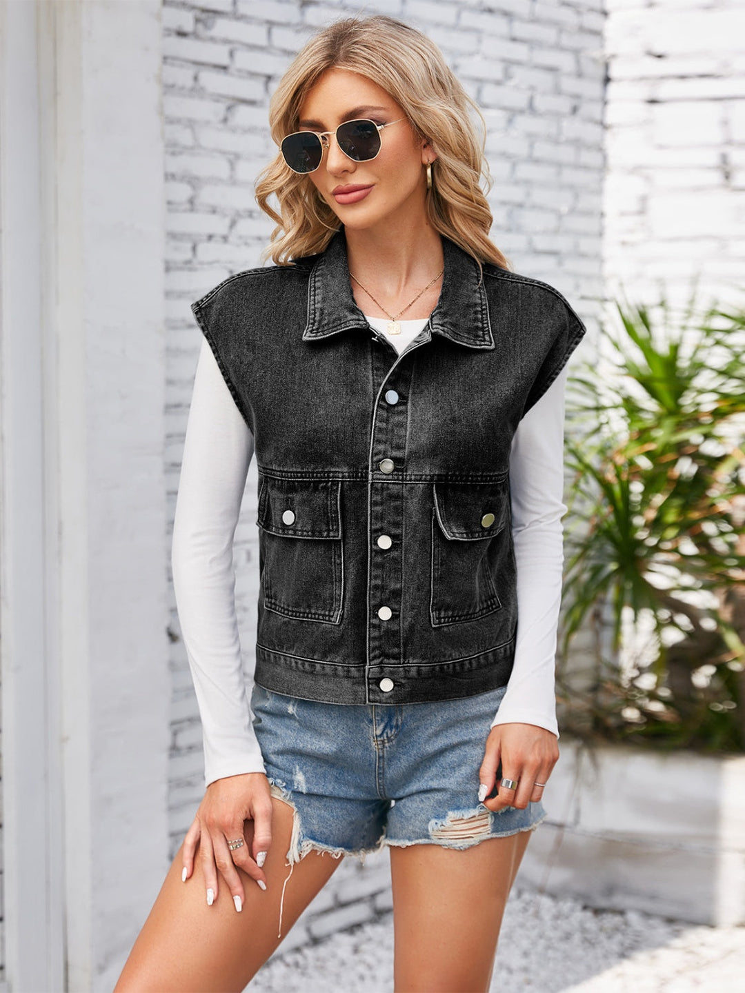 Stilla | Ærme Denim Jakke med Lommer