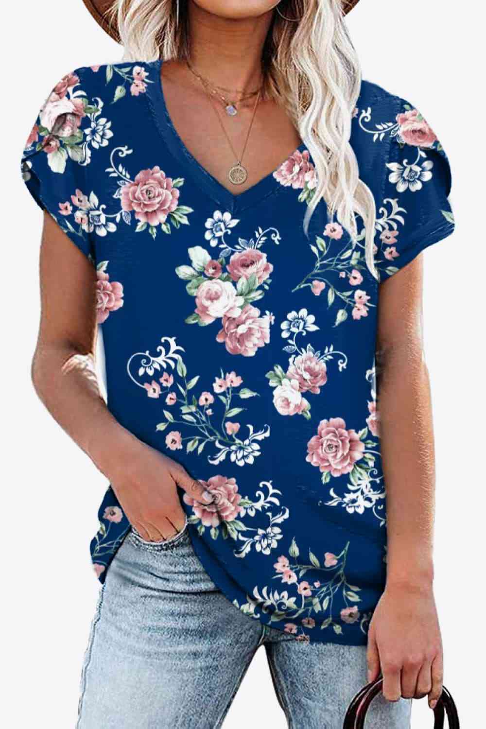 Stilla | Petal Sleeve V-hals Bluse