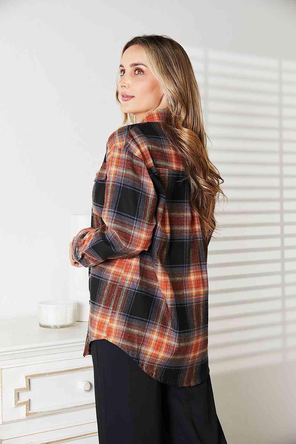 Stilla | Take Plaid Dropped Shoulder Shirt