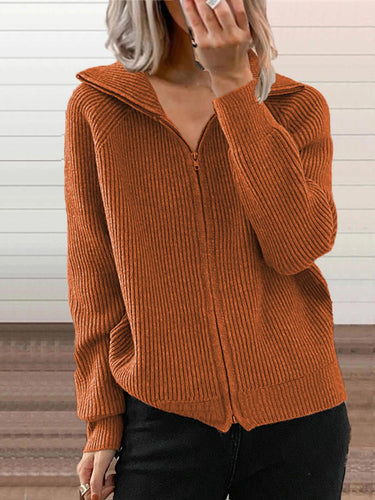 Stilla | Cozy Cotton Knit Zip-Up Pullover Jakke
