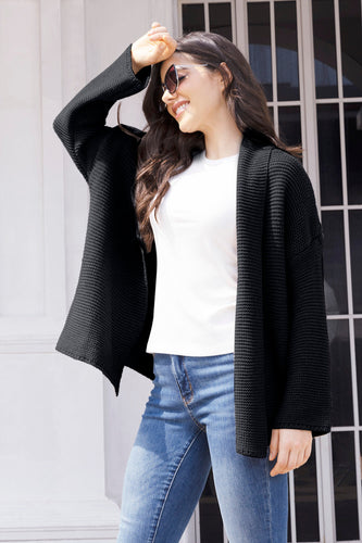 Stilla | Åben Front Langærmet Cardigan