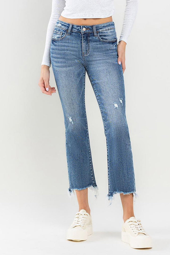 Stilla | Mid Rise Frayed Hem Jeans