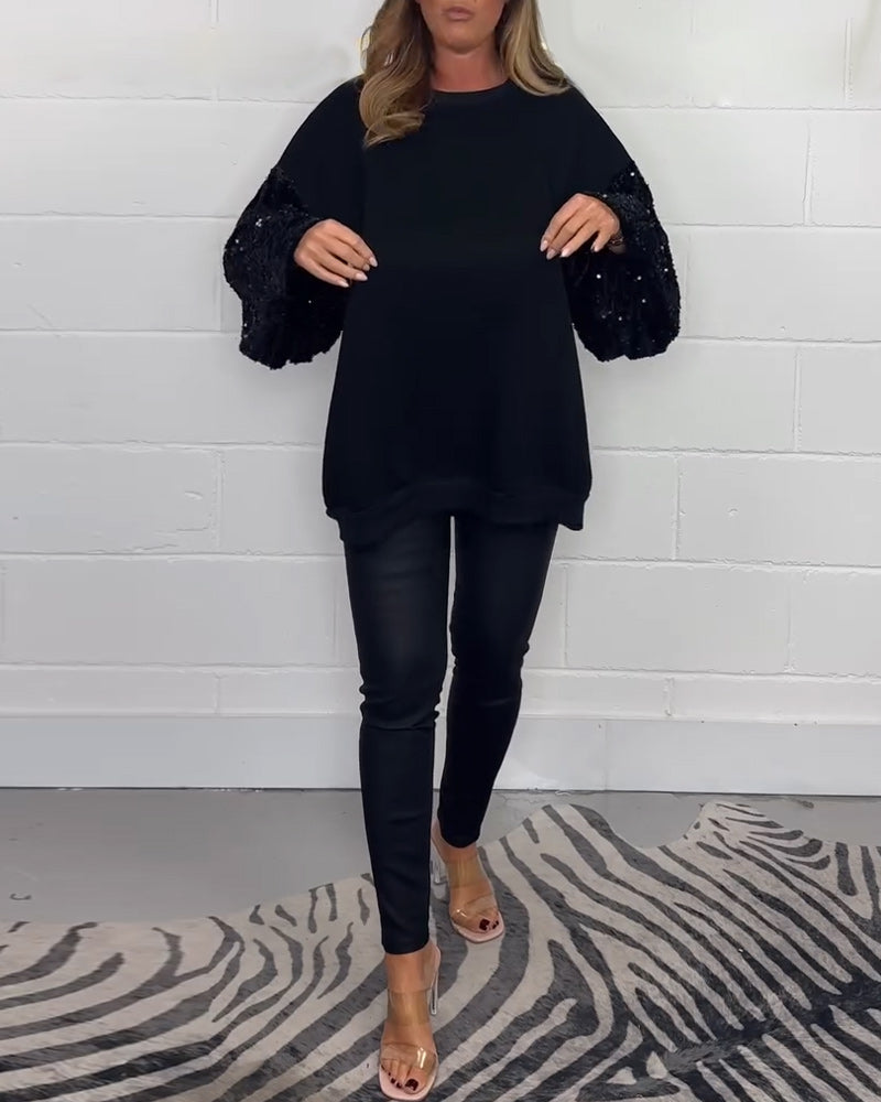 Stilla | Pullover sweatshirt med rund halsudskæring og lange ærmer