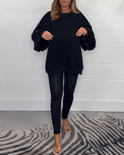 Stilla | Pullover sweatshirt med rund halsudskæring og lange ærmer