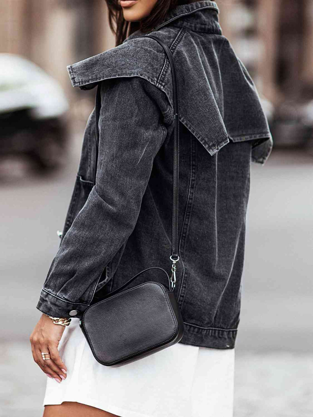 Stilla | Neck Knap Ned Denim Jakke