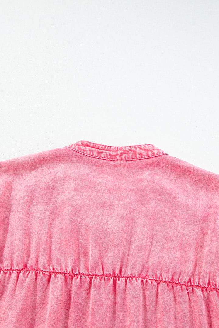 Stilla | Notched Cap Sleeve Denim Kjole