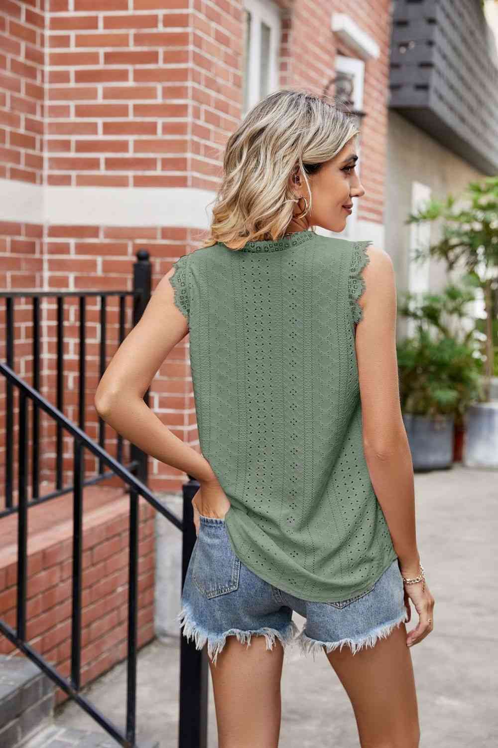 Stilla | Blondekant V-hals Tank