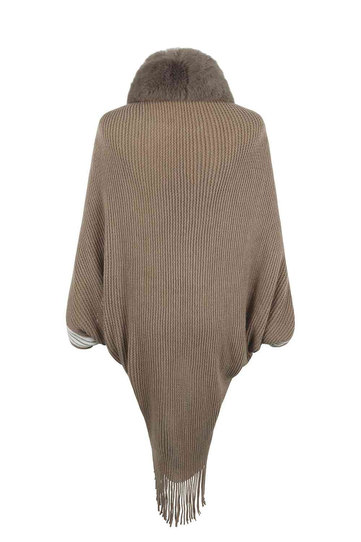 Stilla | Frynse Detalje Langærmet Poncho