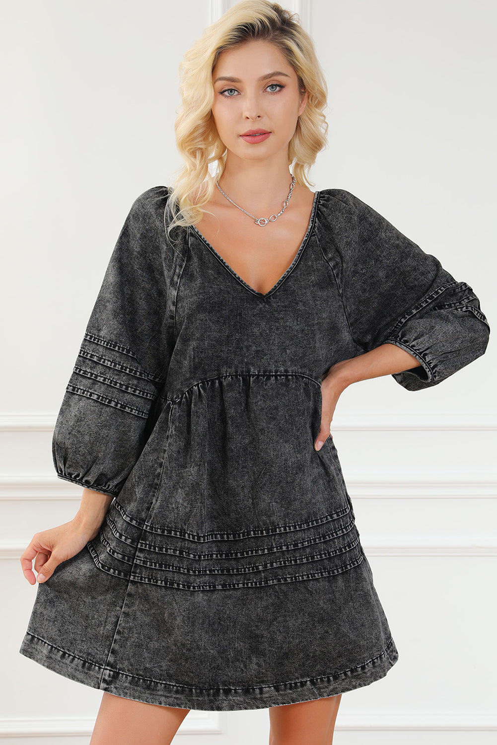 Stilla | Halsbånd Bag Mini Denim Kjole