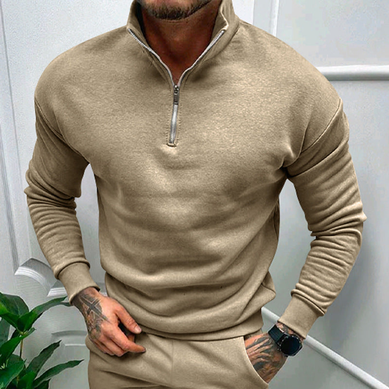 Stilla | Pullover med Halv-Zip Stående Krave