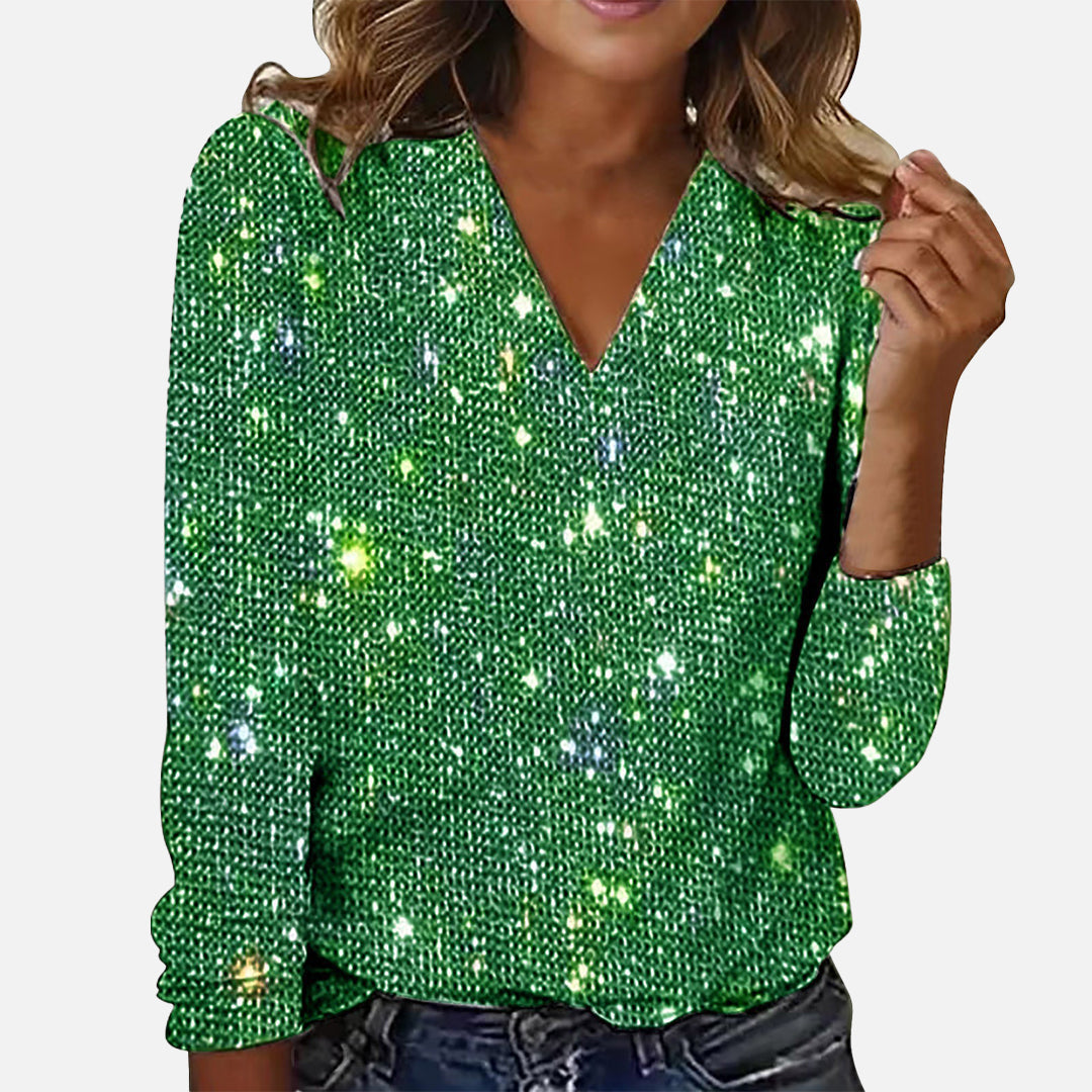 Stilla | Diamant Bluse Med V Hals
