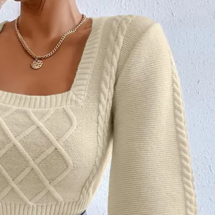 Stilla | Sweater med Firkantet Krave til Kvinder