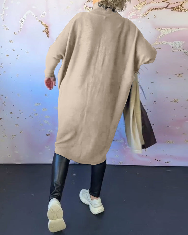 Stilla | Afslappet Ensfarvet Pullover med Høj Krave og Lange Ærmer