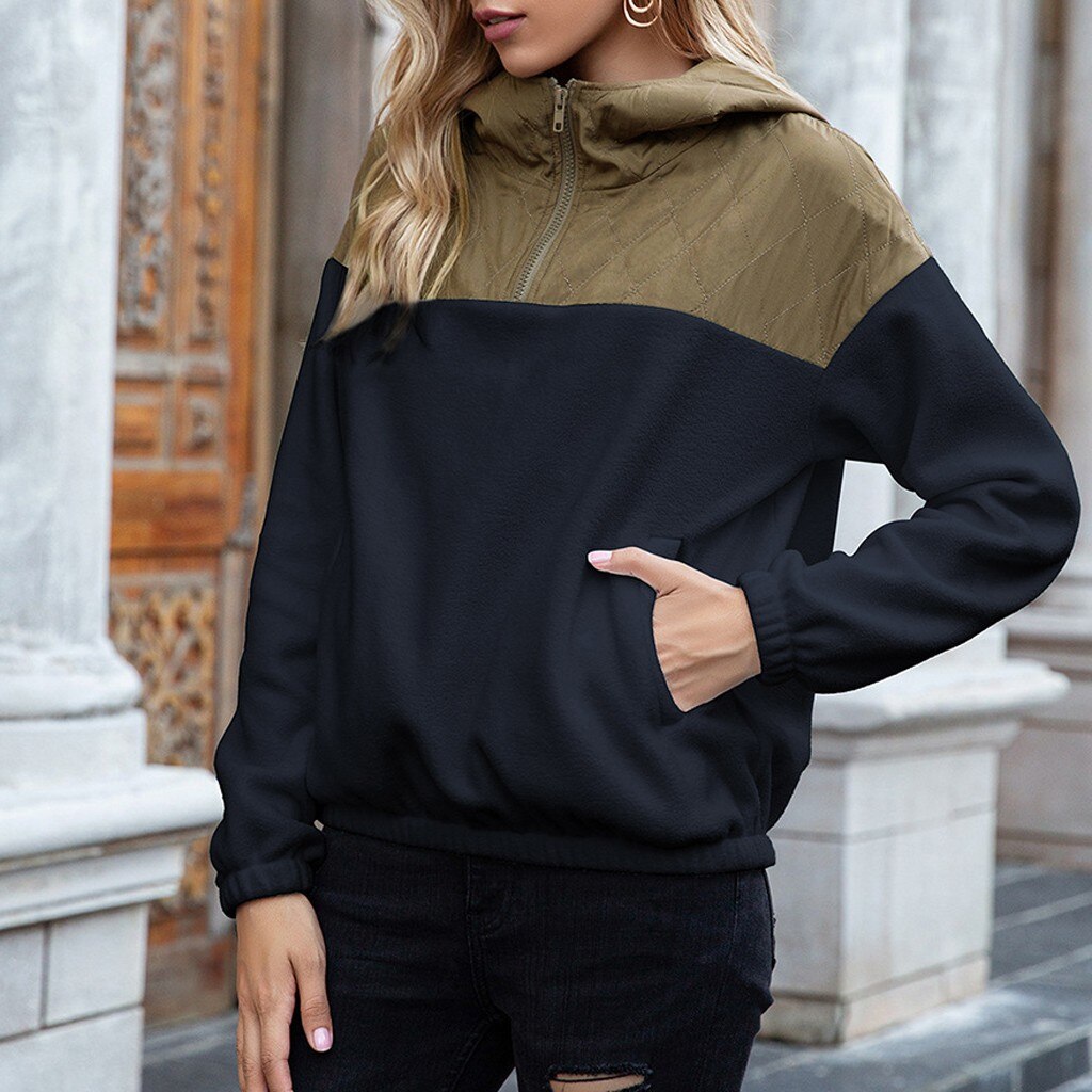 Stilla | Hoodie Polstret Overdel & Blødt Fleece Halv Lynlås Løs Pasform med Lommer