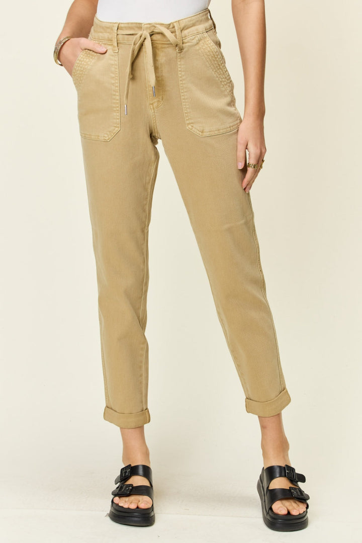Stilla | Blå Plus Size Høj Talje Jogger Jeans