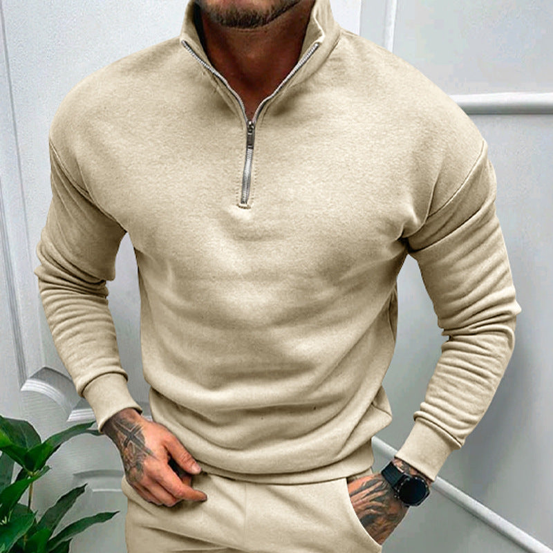 Stilla | Pullover med Halv-Zip Stående Krave