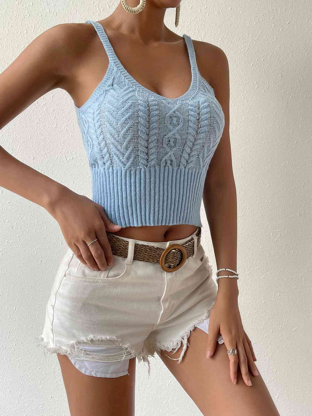 Stilla | Neck Mixed Knit Cami