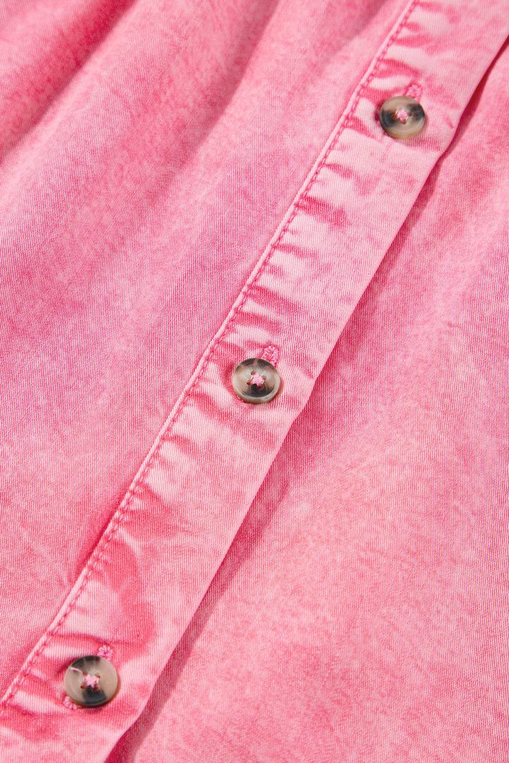 Stilla | Notched Cap Sleeve Denim Kjole