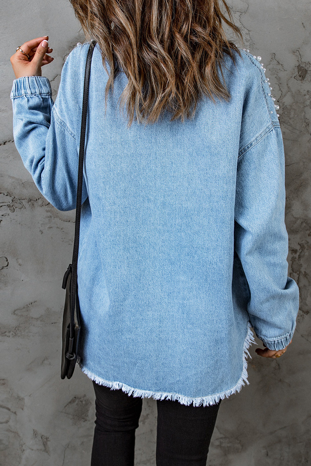 Stilla | Detalje Knap Op Rå Kant Denim Jakke