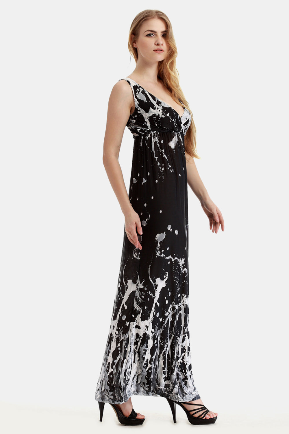 Stilla | Surplice Neck Uden Ærmer Maxi Kjole