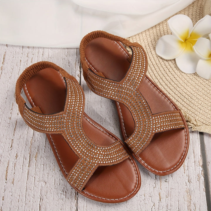 Stilla | Sommer Flade Sko Med Krystal Dekoration, Åndbare Slip on Sko