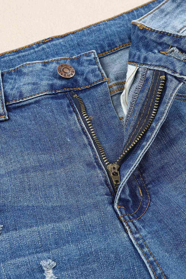 Stilla | Grafisk Patchwork Slidte Jeans