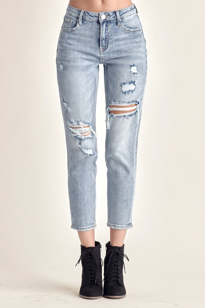 Stilla | Distressed Slim Cropped Jeans